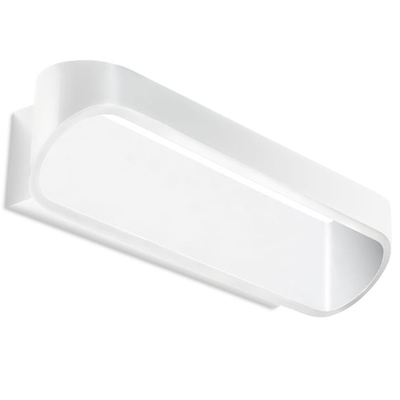 Elliptical Matt White LED Wall Light